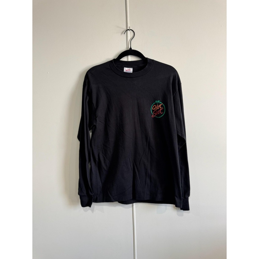 Vintage Hot Shot Shirt Men's Medium‎ Black Tee Jays Long Sleeve Alcohol Tee USA